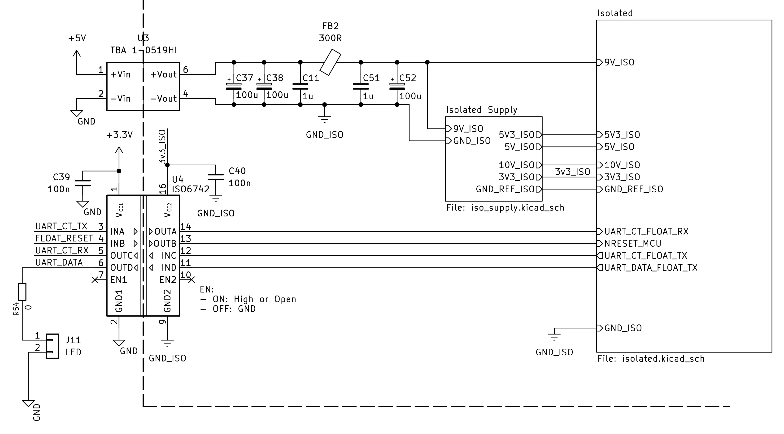 Isolation barrier data and signal connection diagram.
