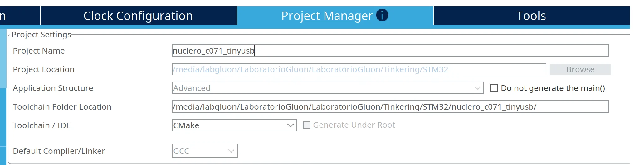 CubeMX project configuration for Cmake and VsCode